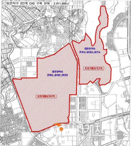 [크기변환]대전교도소 이전사업지구 등 3개 지구 토지거래허가구역 재지정(도안지구3단계 개발사업지구).jpg