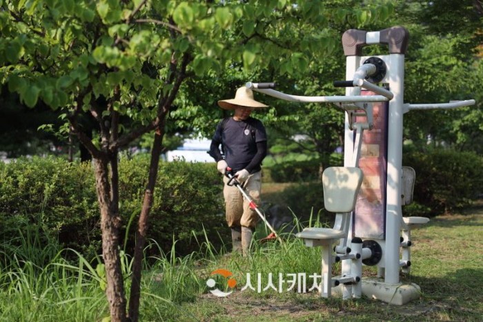 [크기변환]보도자료(아산교육지원청, 아름두레 동아리 관내 교육기관 시설관리(예초,전지작업) 지원) (1).JPG