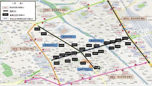 [크기변환]대전 0시 축제 기간, 시내버스 29개 노선 우회 운행(수시보도)_임시승강장 현황.jpg