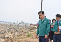 김태흠 충남지사, 수해복구 현장·임시대피소 점검