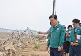 김태흠 충남지사, 수해복구 현장·임시대피소 점검