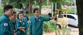 김태흠 충남지사, 호우 피해 복구 현장 점검