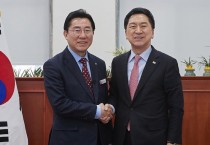 박경귀 아산시장, 김기현 대표 만나…지역 현안 협조 요청